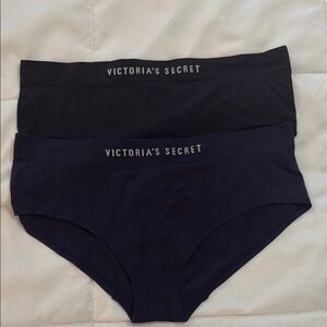 Victoria's Secret Black and Dark Blue Briefs Duo